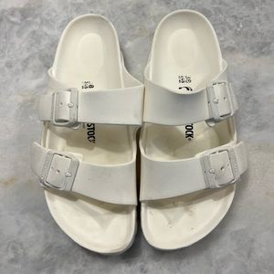 Birkenstock White Two-Strap EVA Sandals - Women's